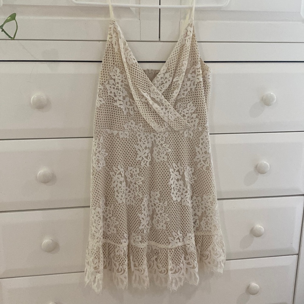 Creme Color Lace Dress